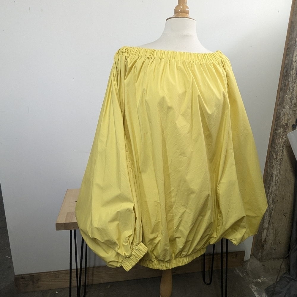 Big Yellow Bubble Dress Oversized Mini Elastic Off The Shoulder Or On Spring OS